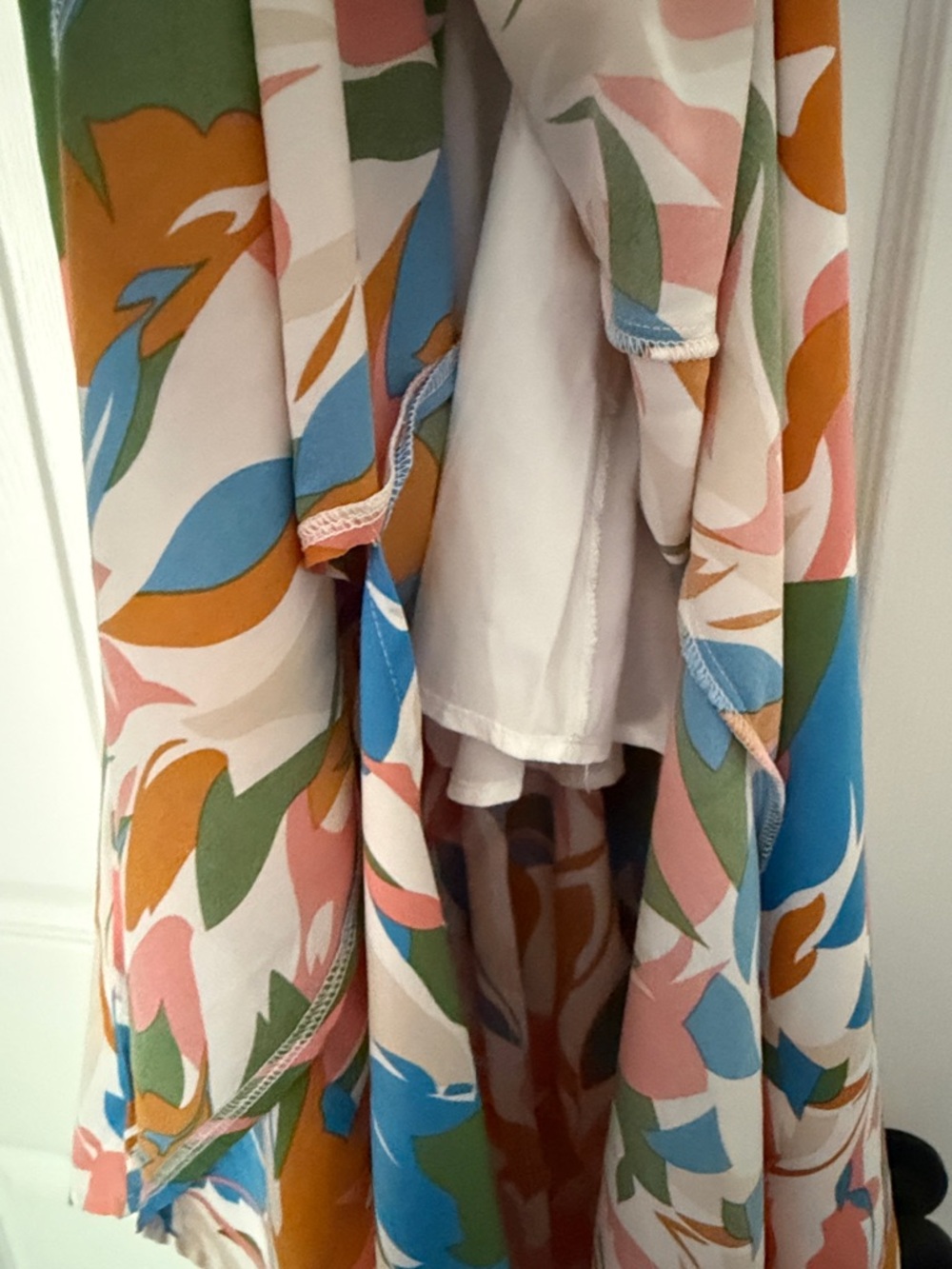 Sleeveless Multicolor Floral Maxi Dress - White/Pink/Green - Picture 5 of 5